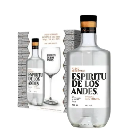 PISCO ESPIRITU DE LOS ANDES 750 ML + COPA